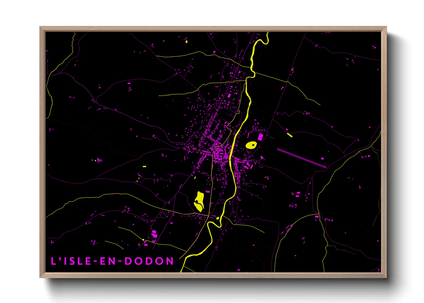 Une affiche de carte sur L'Isle-en-Dodon