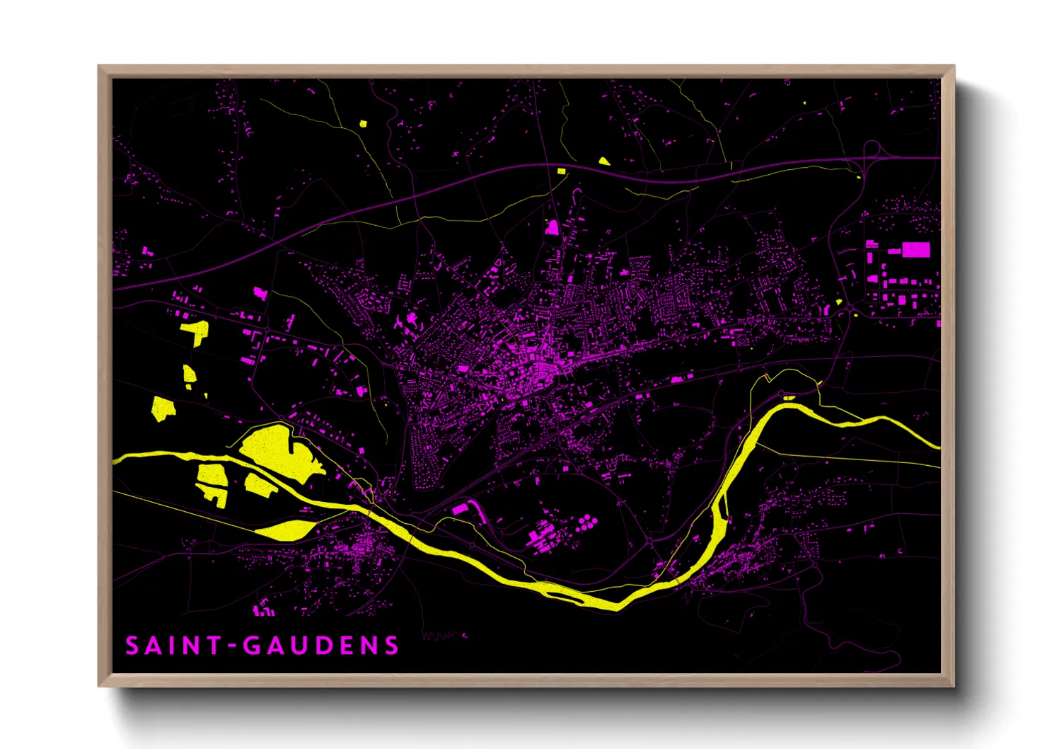 Une affiche de carte sur Saint-Gaudens