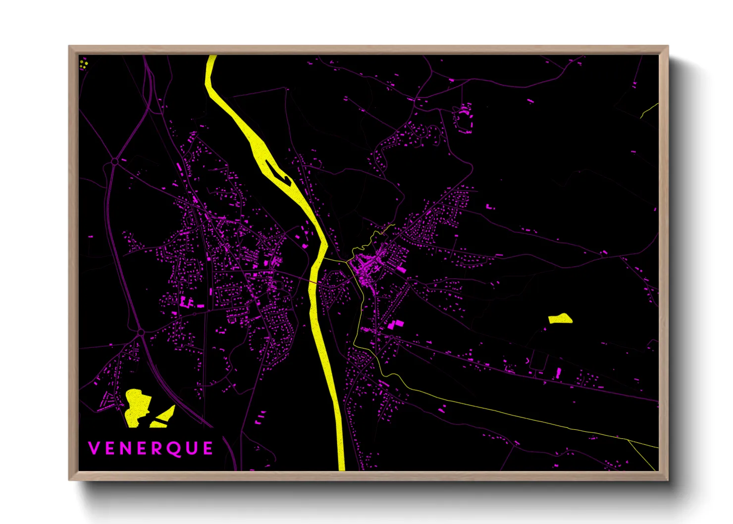 Une affiche de carte sur Venerque