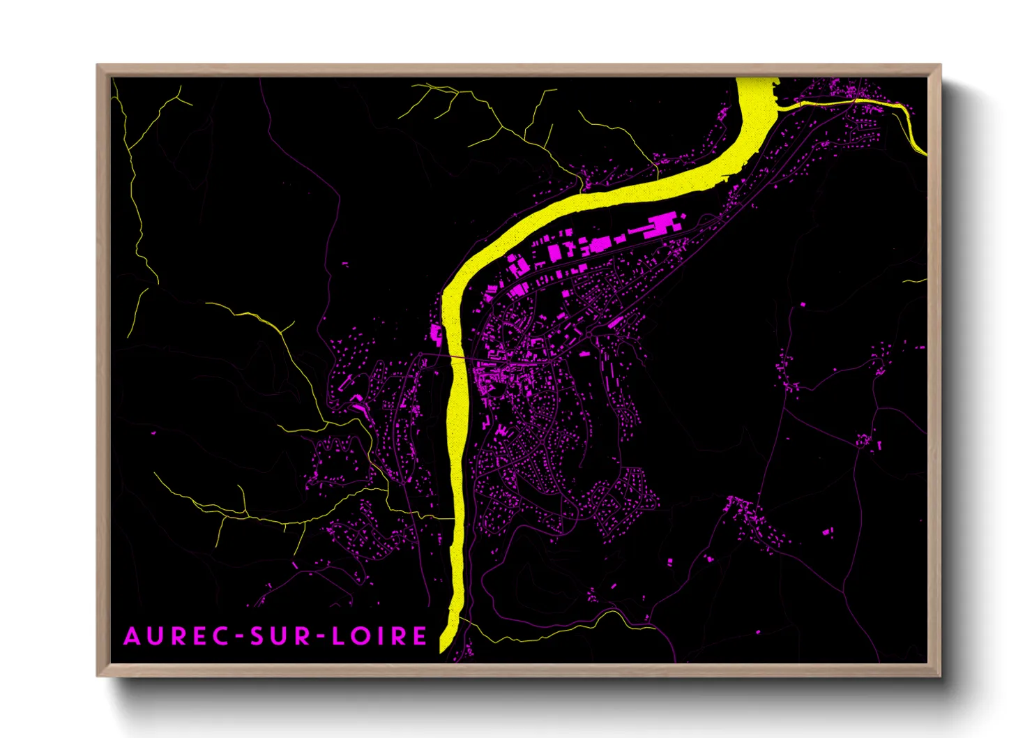Une affiche de carte sur Aurec-sur-Loire