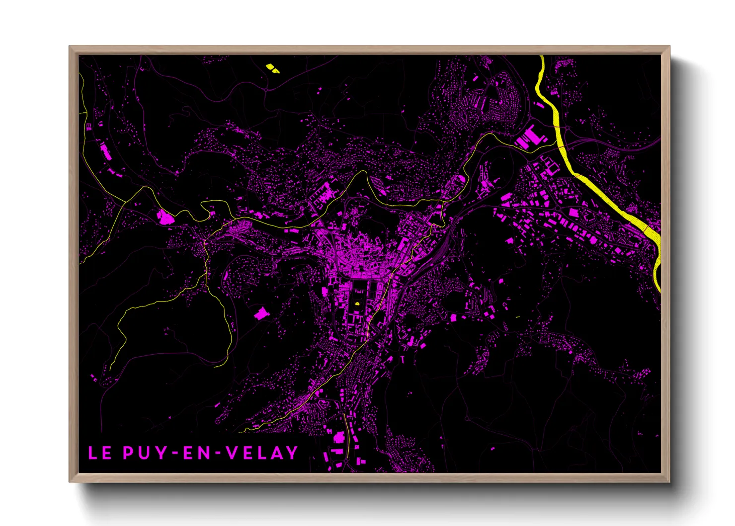 Une affiche de carte sur Le Puy-en-Velay