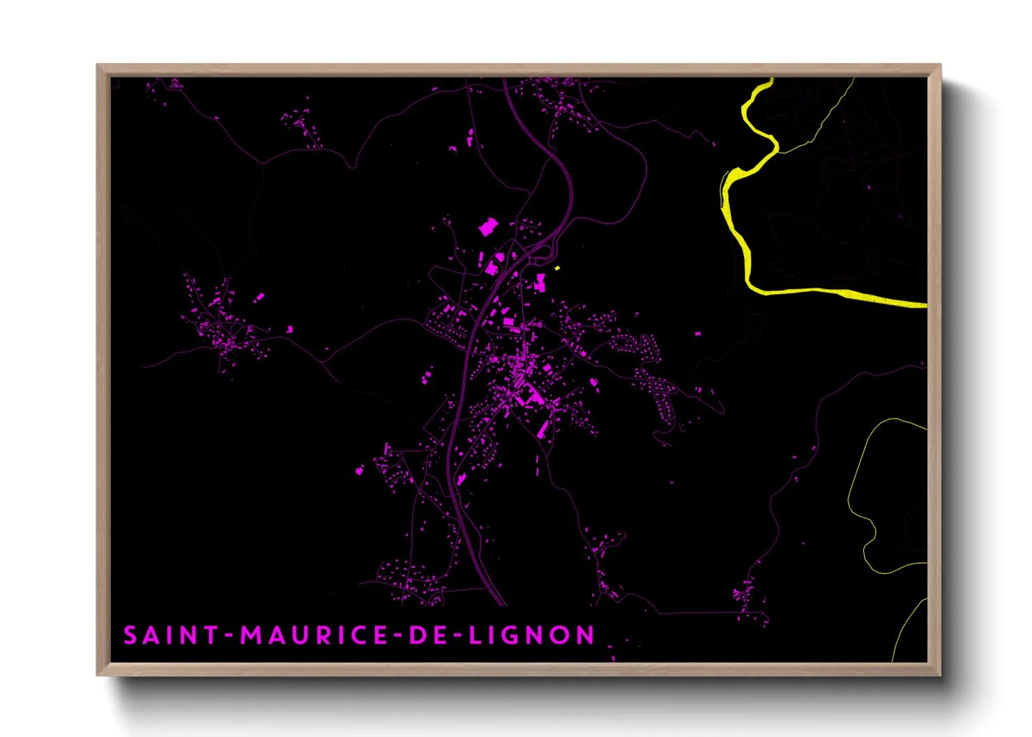 Une affiche de carte sur Saint-Maurice-de-Lignon