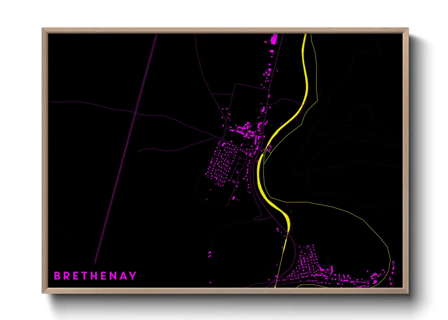 Une affiche de carte sur Brethenay