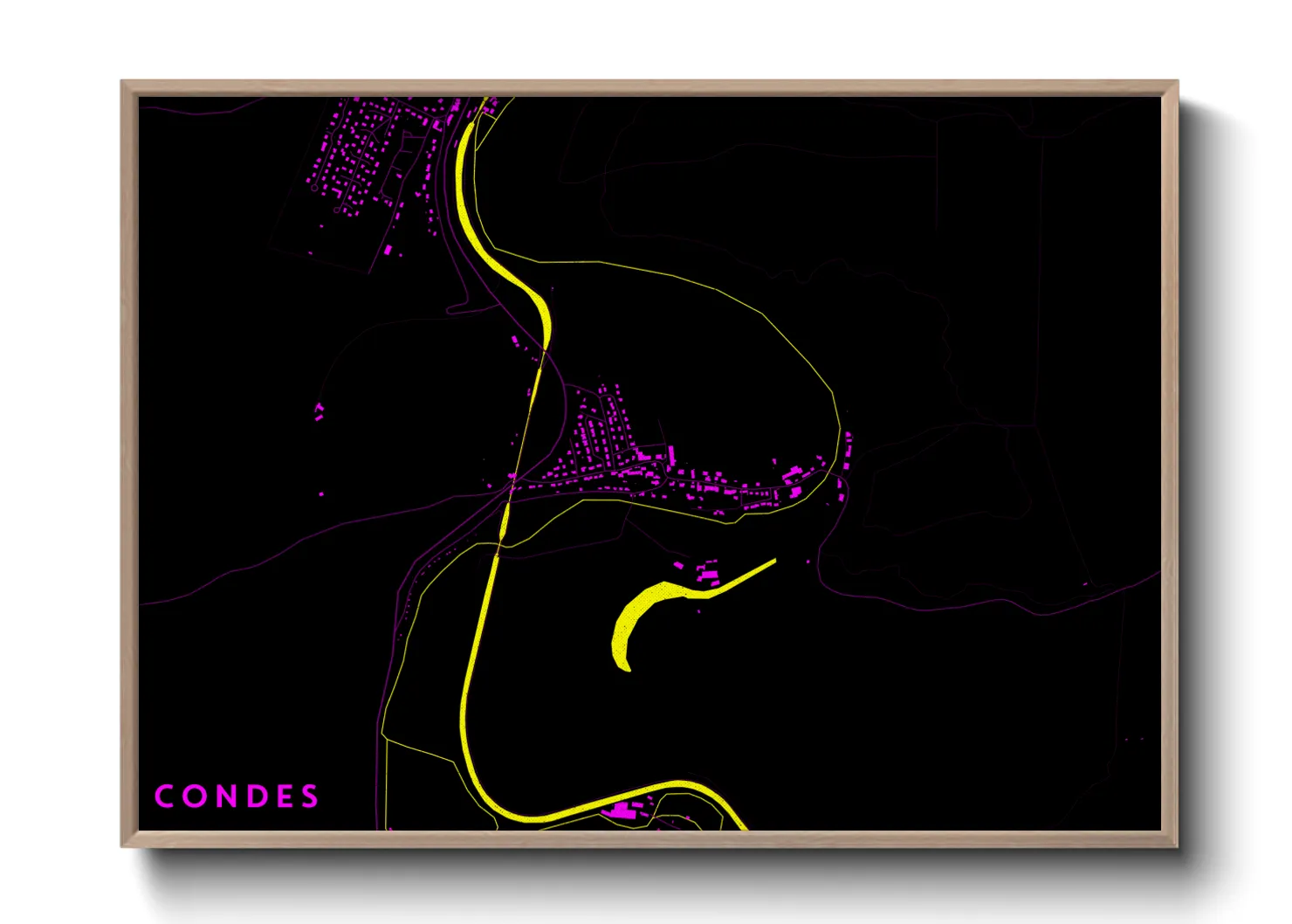 Une affiche de carte sur Condes