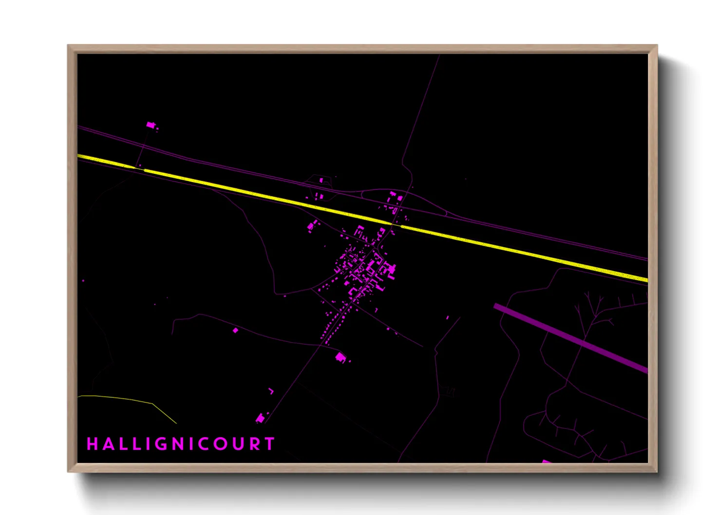 Une affiche de carte sur Hallignicourt