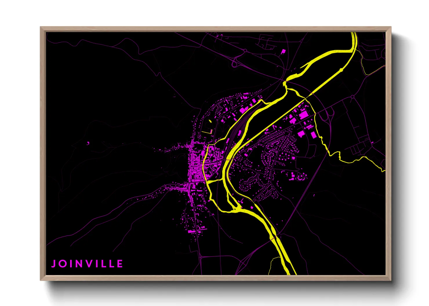 Une affiche de carte sur Joinville