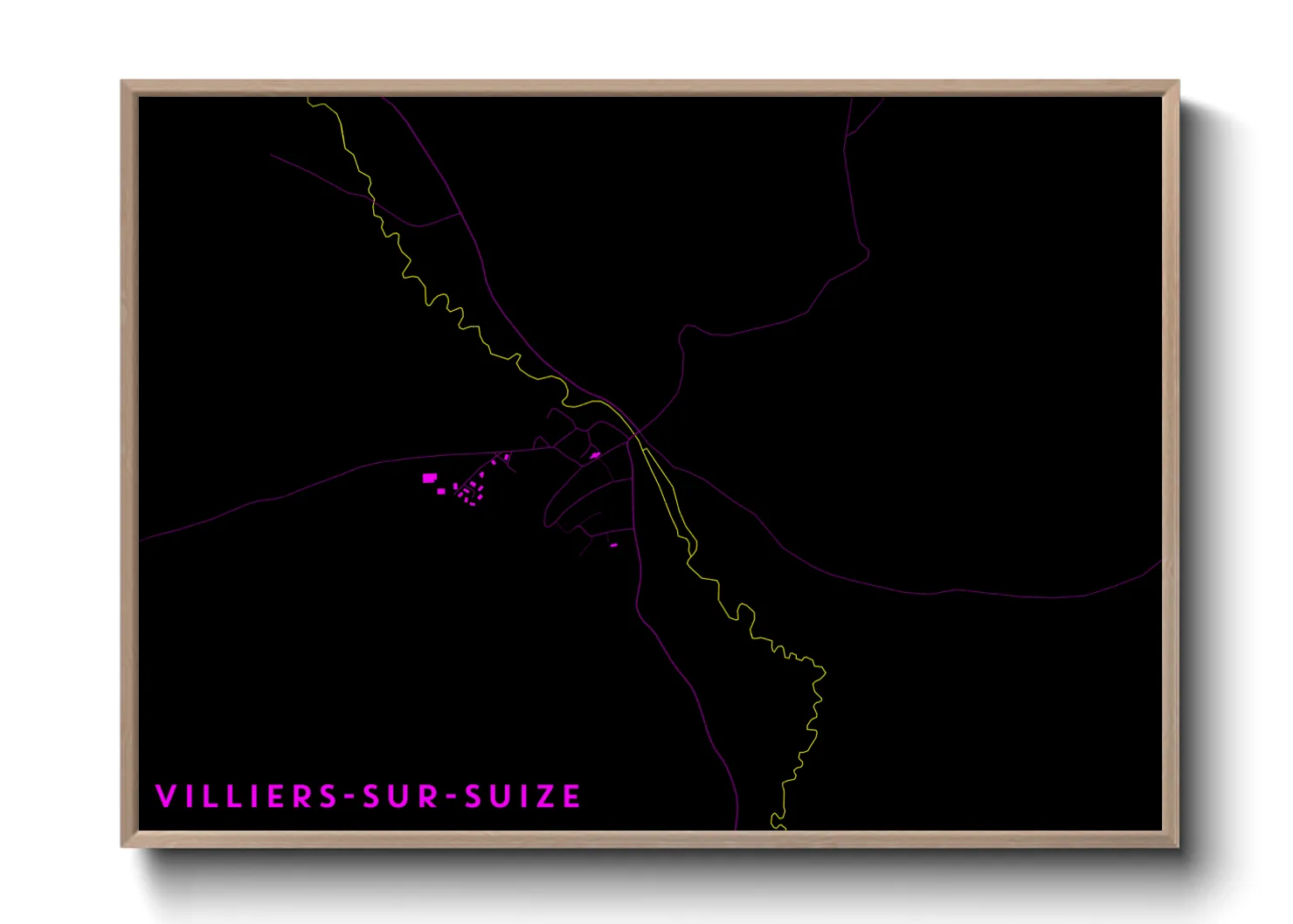 Une affiche de carte sur Villiers-sur-Suize