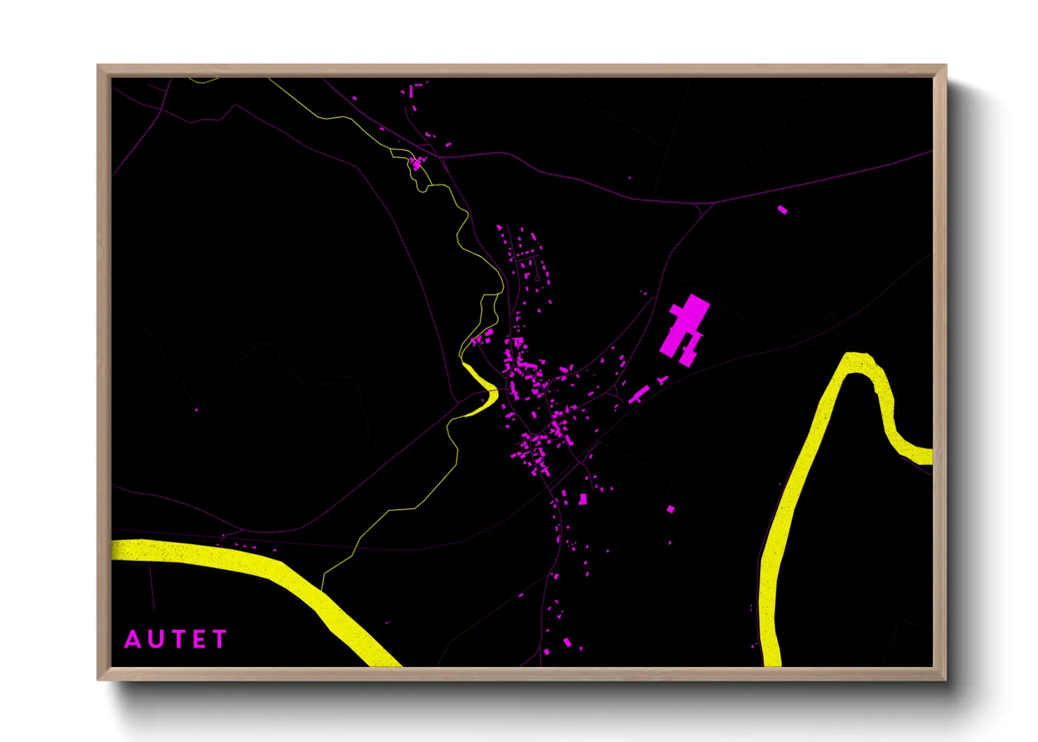 Une affiche de carte sur Autet