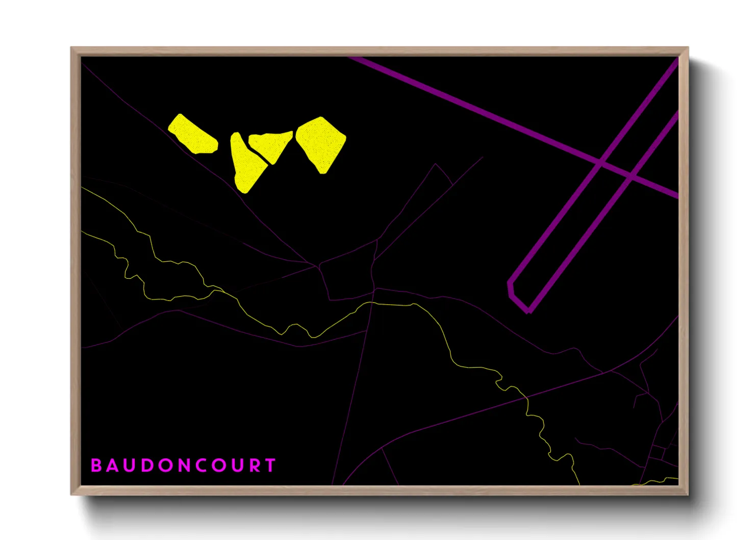 Une affiche de carte sur Baudoncourt