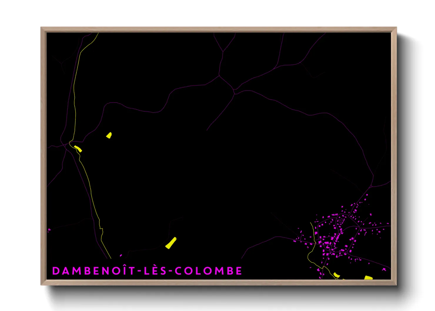 Une affiche de carte sur Dambenoît-lès-Colombe