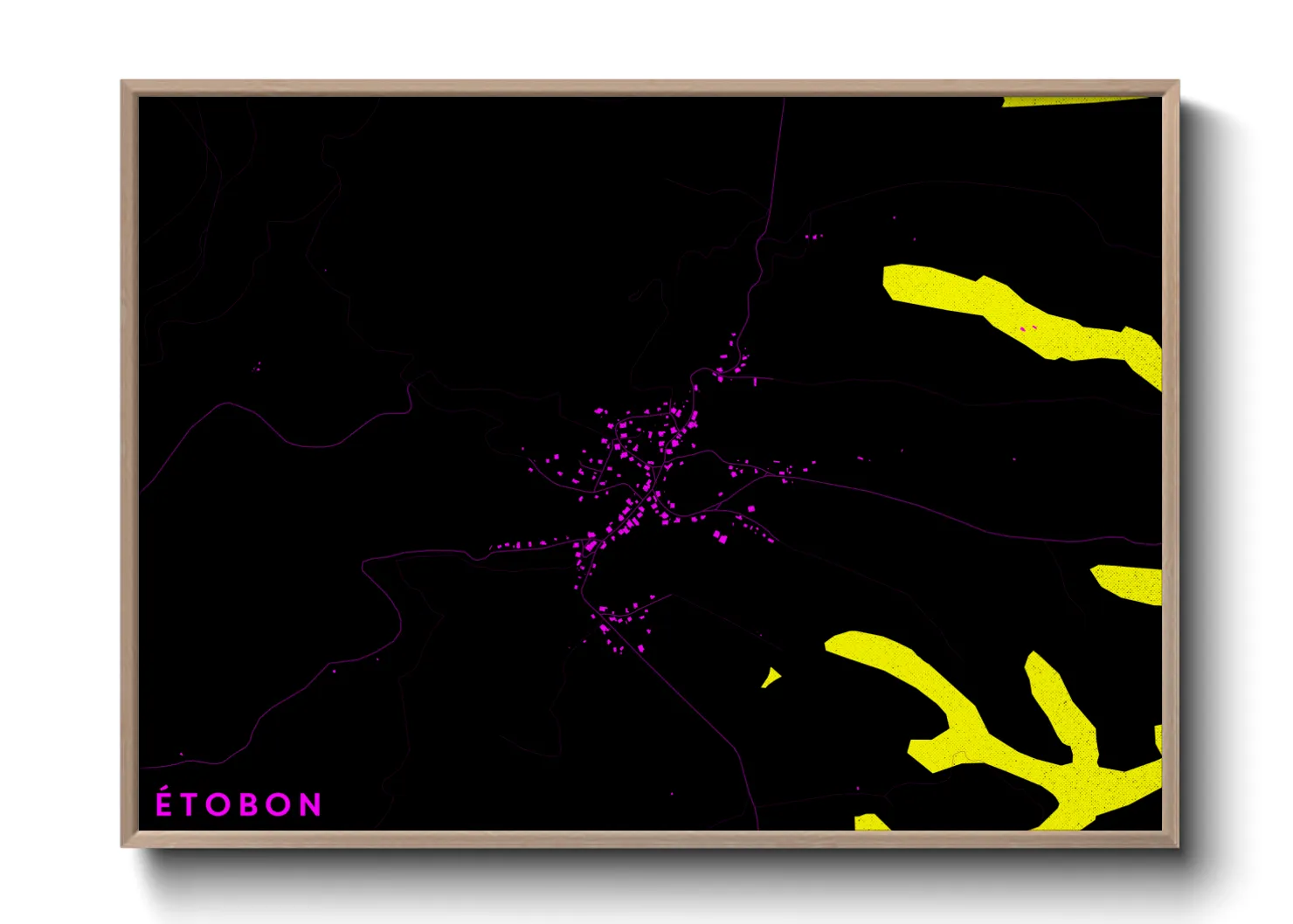 Une affiche de carte sur Étobon