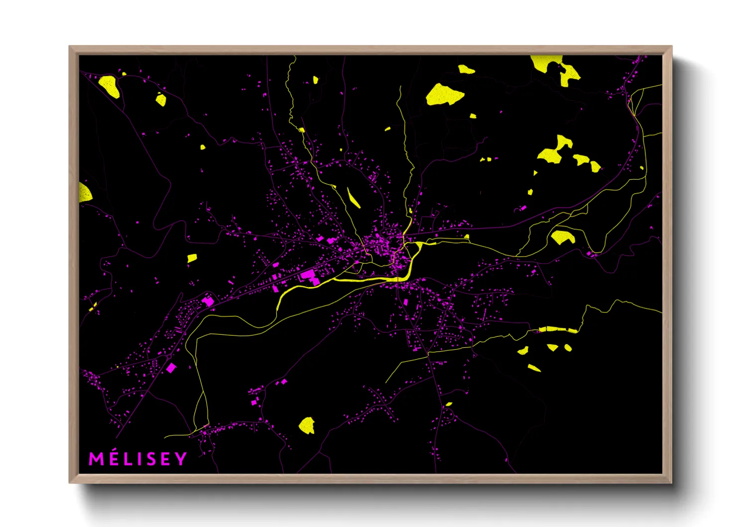 Une affiche de carte sur Mélisey