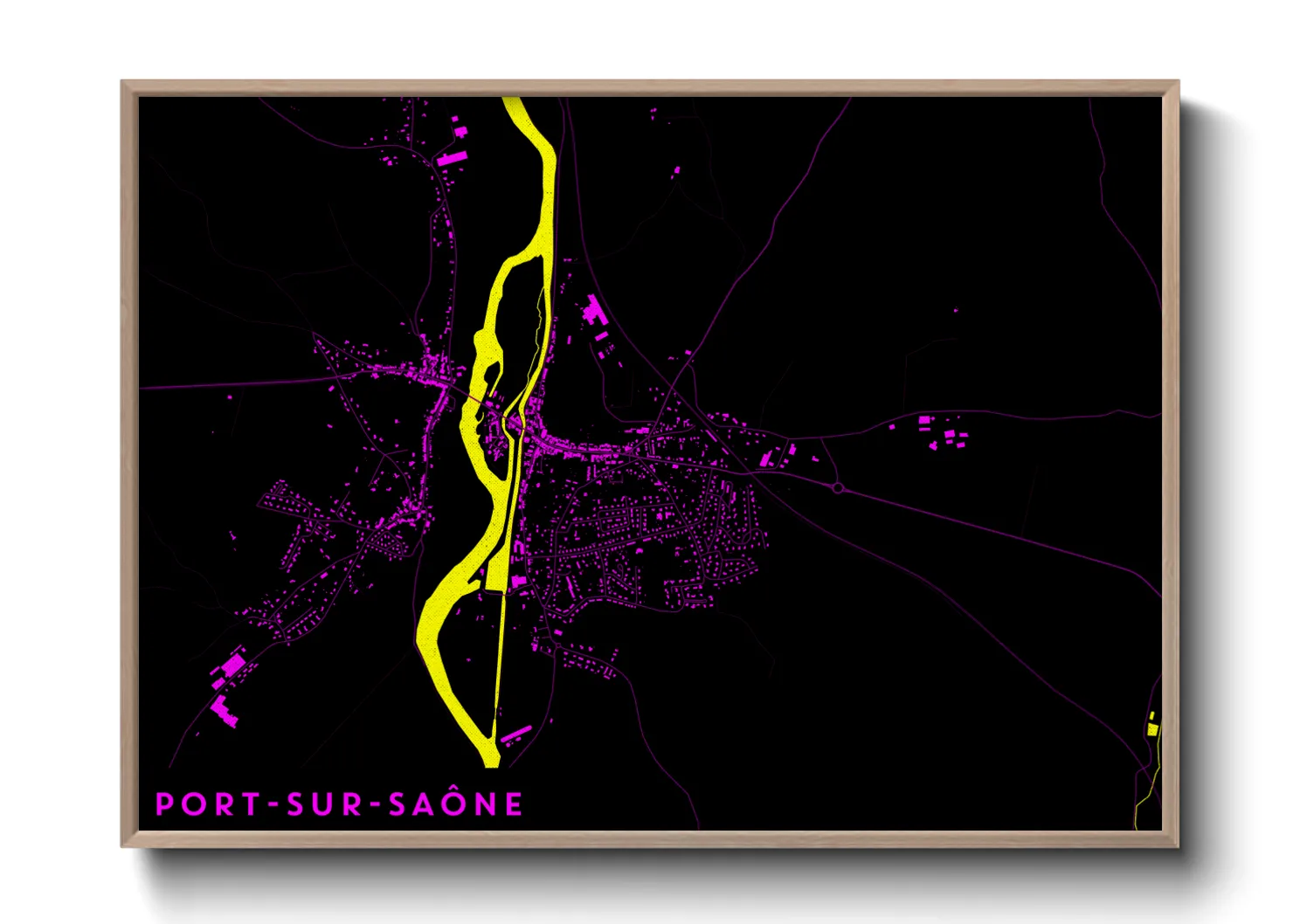 Une affiche de carte sur Port-sur-Saône