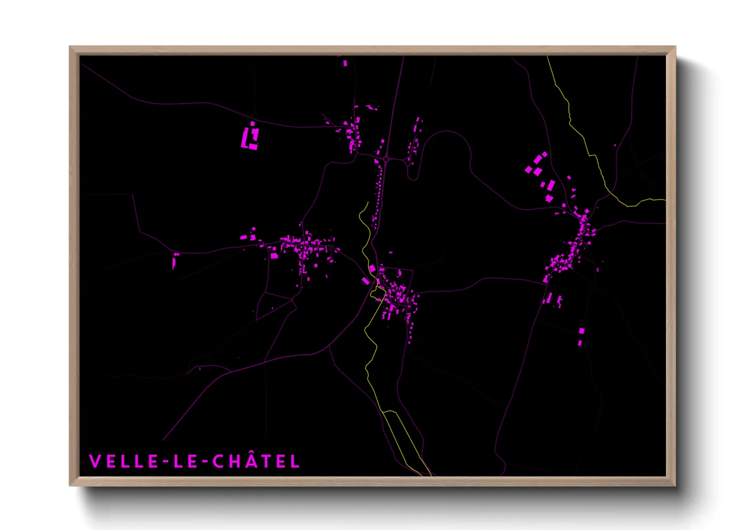 Une affiche de carte sur Velle-le-Châtel