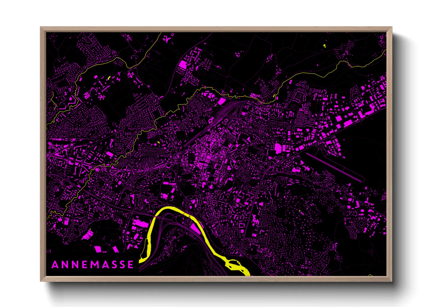 Une affiche de carte sur Annemasse