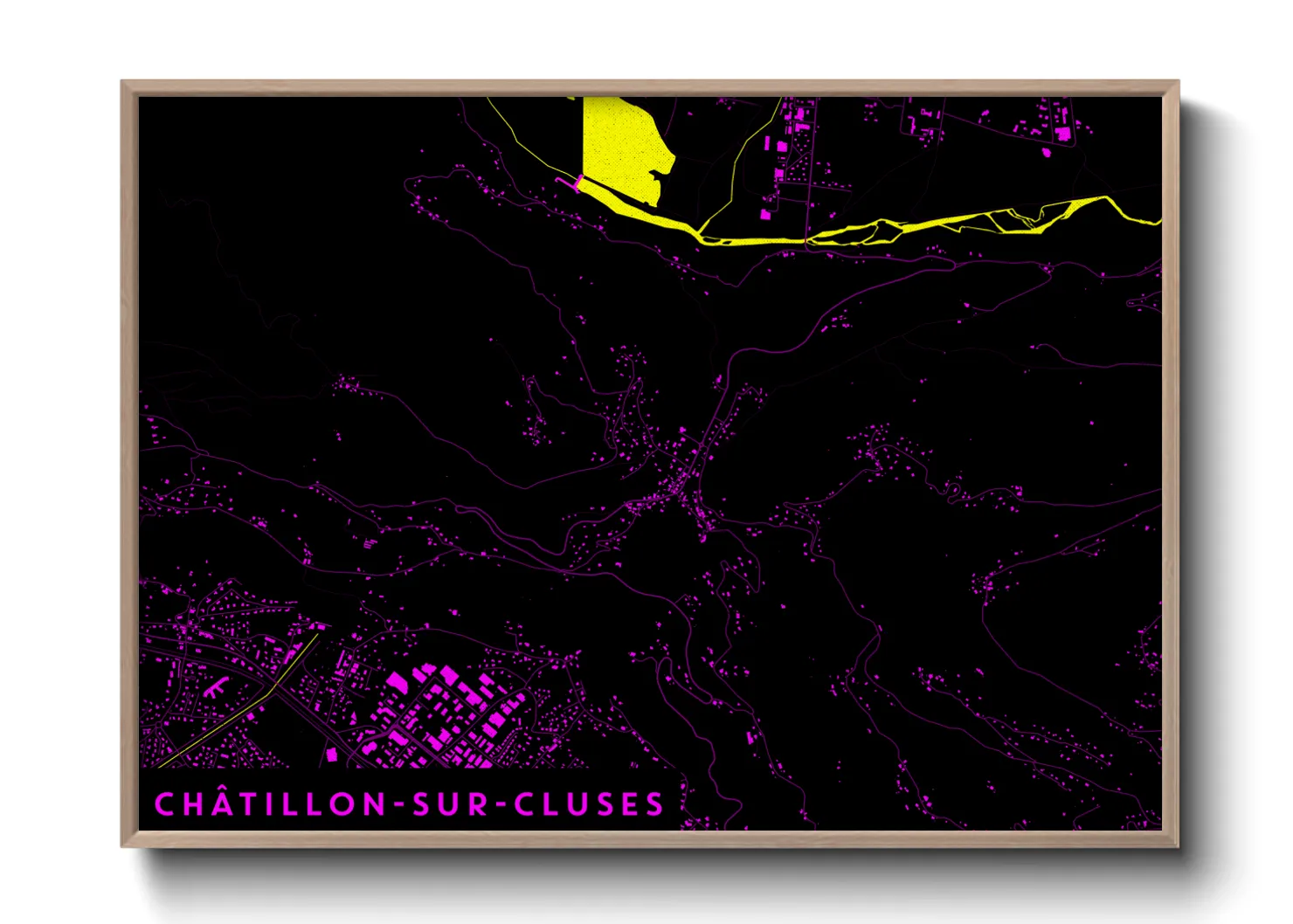 Une affiche de carte sur Châtillon-sur-Cluses