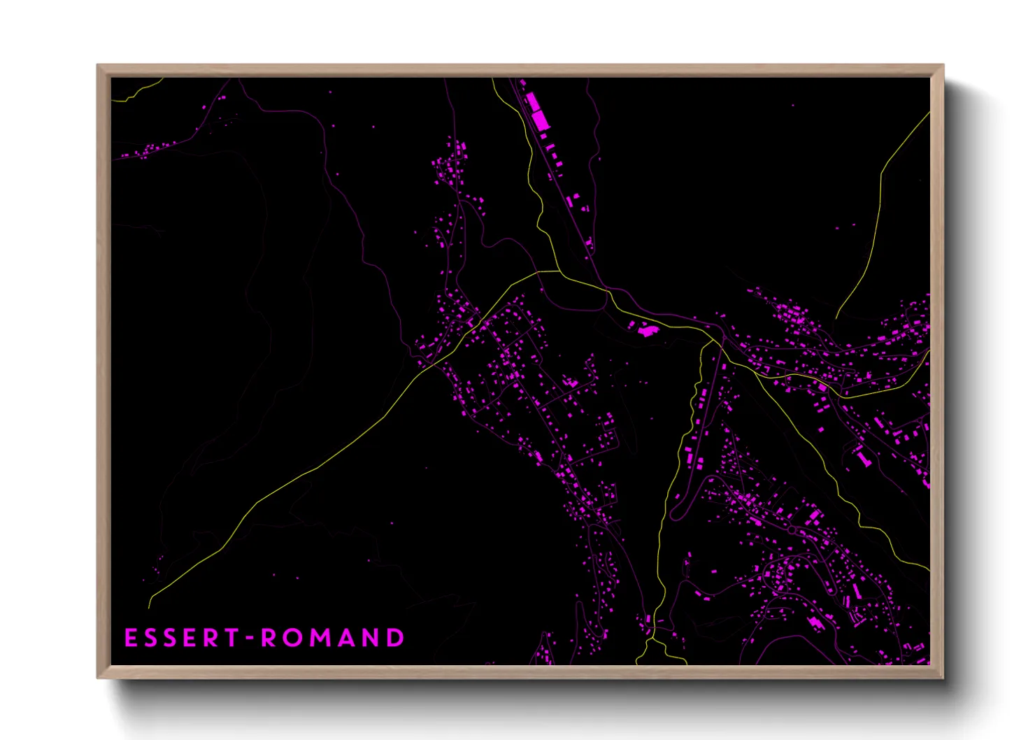 Une affiche de carte sur Essert-Romand