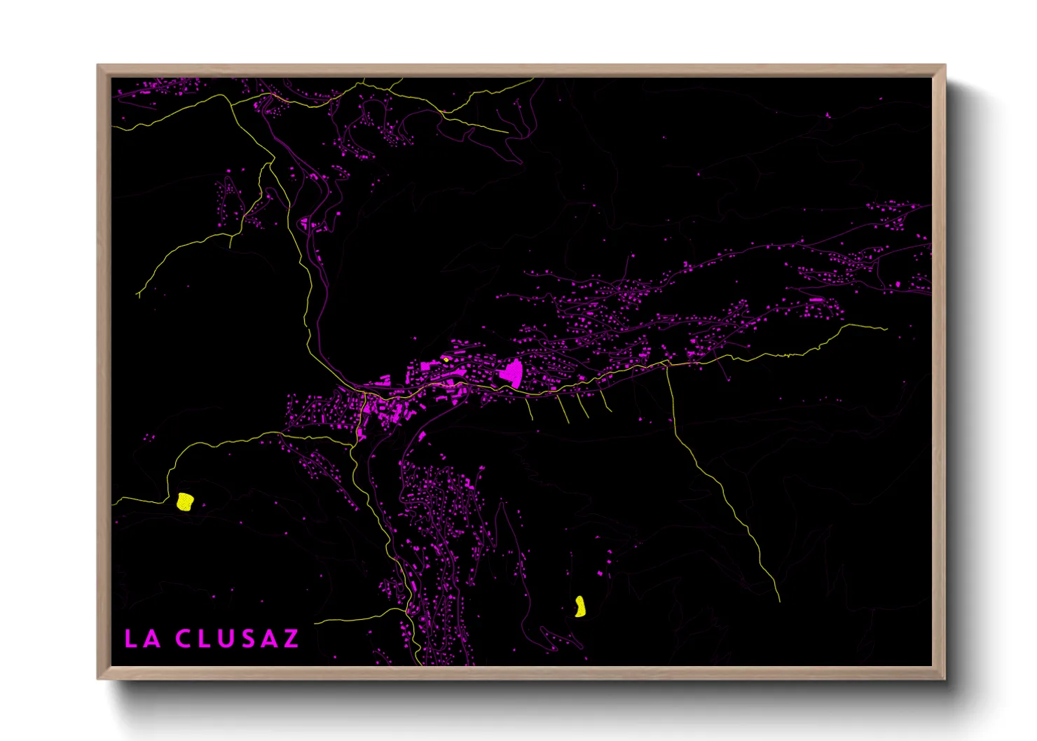Une affiche de carte sur La Clusaz
