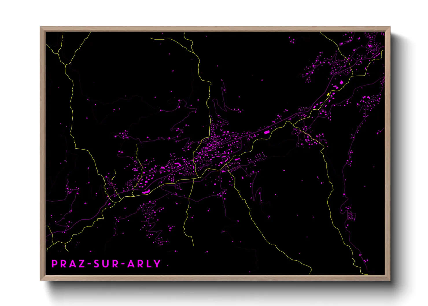 Une affiche de carte sur Praz-sur-Arly