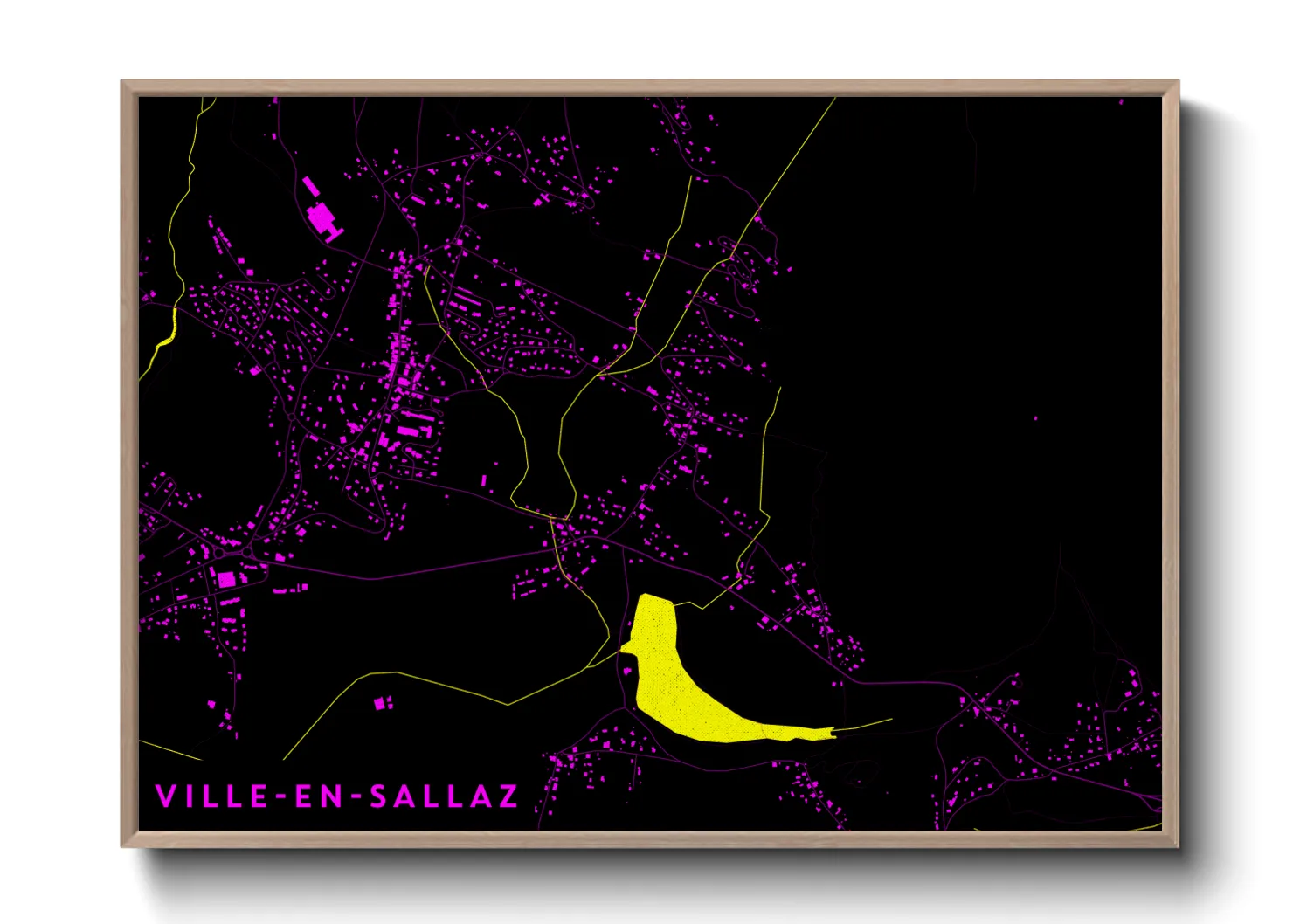 Une affiche de carte sur Ville-en-Sallaz