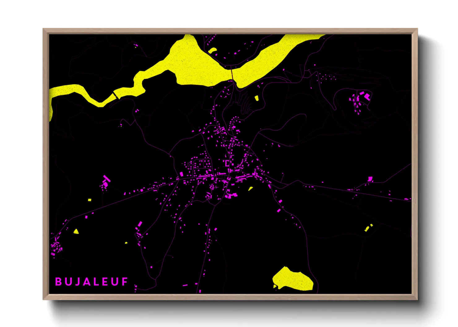 Une affiche de carte sur Bujaleuf