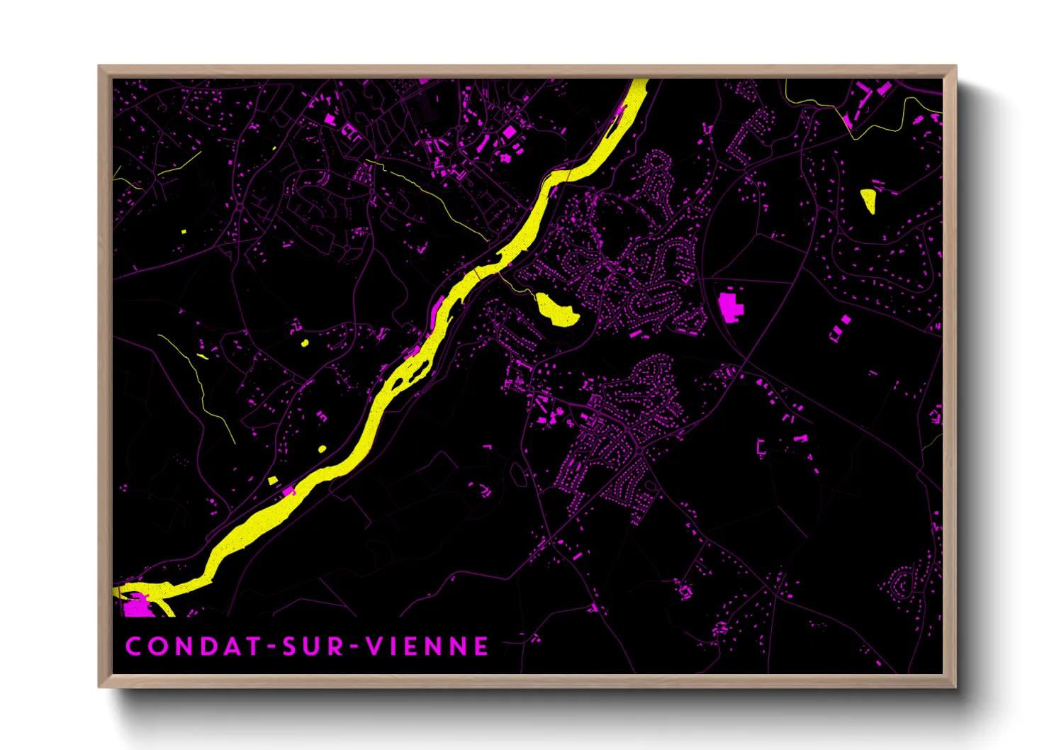 Une affiche de carte sur Condat-sur-Vienne