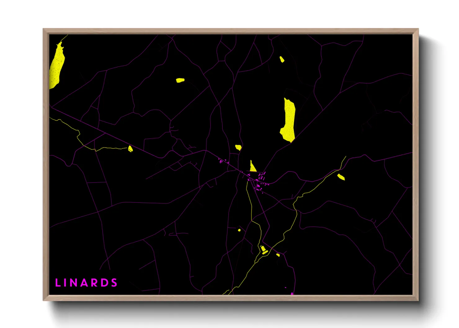 Une affiche de carte sur Linards