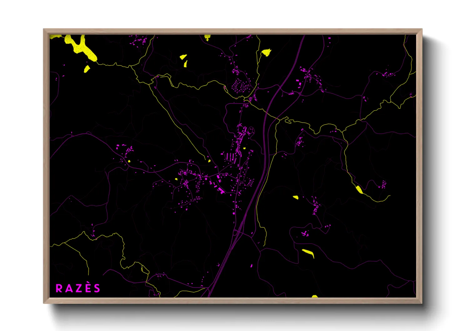 Une affiche de carte sur Razès