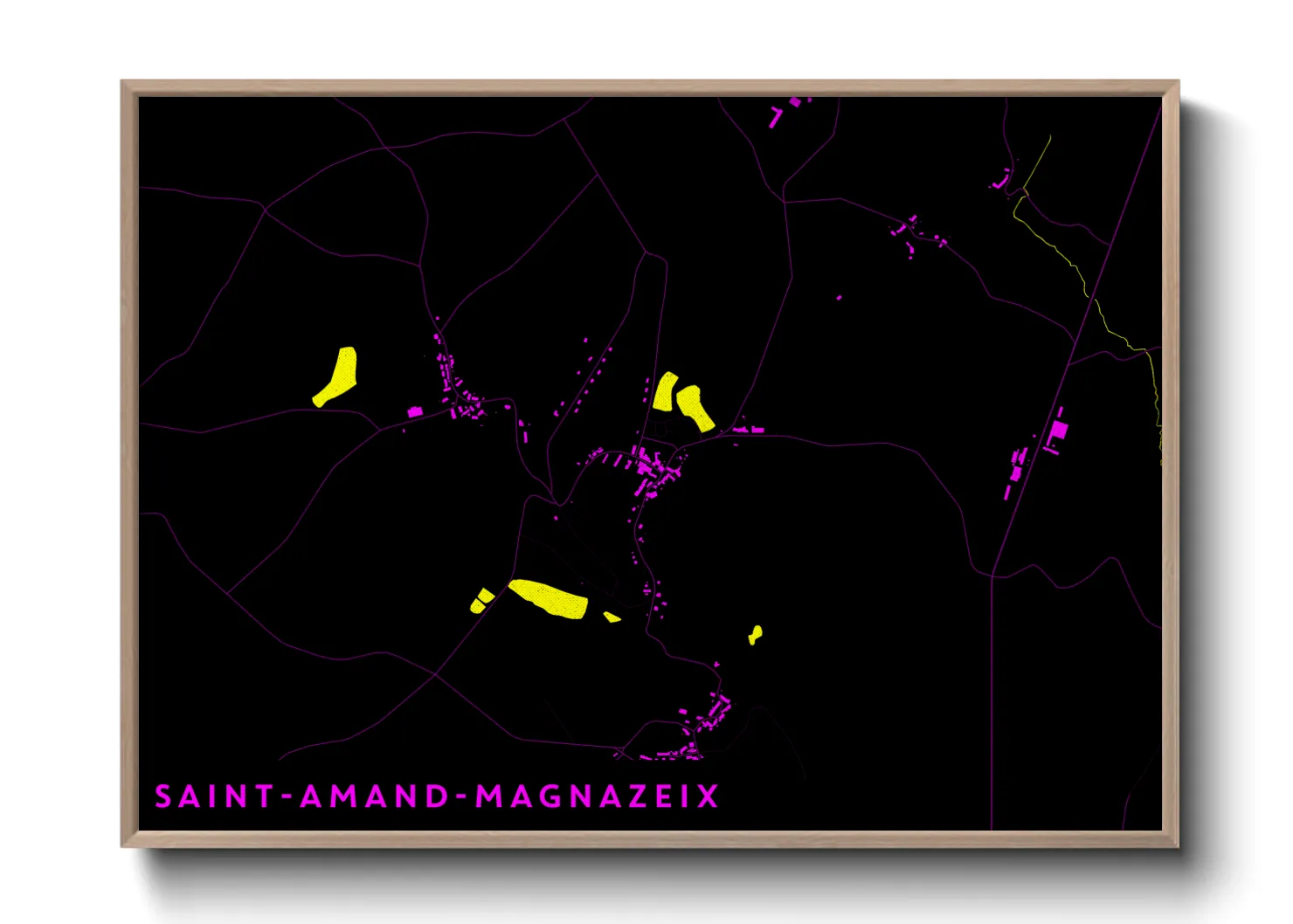 Une affiche de carte sur Saint-Amand-Magnazeix