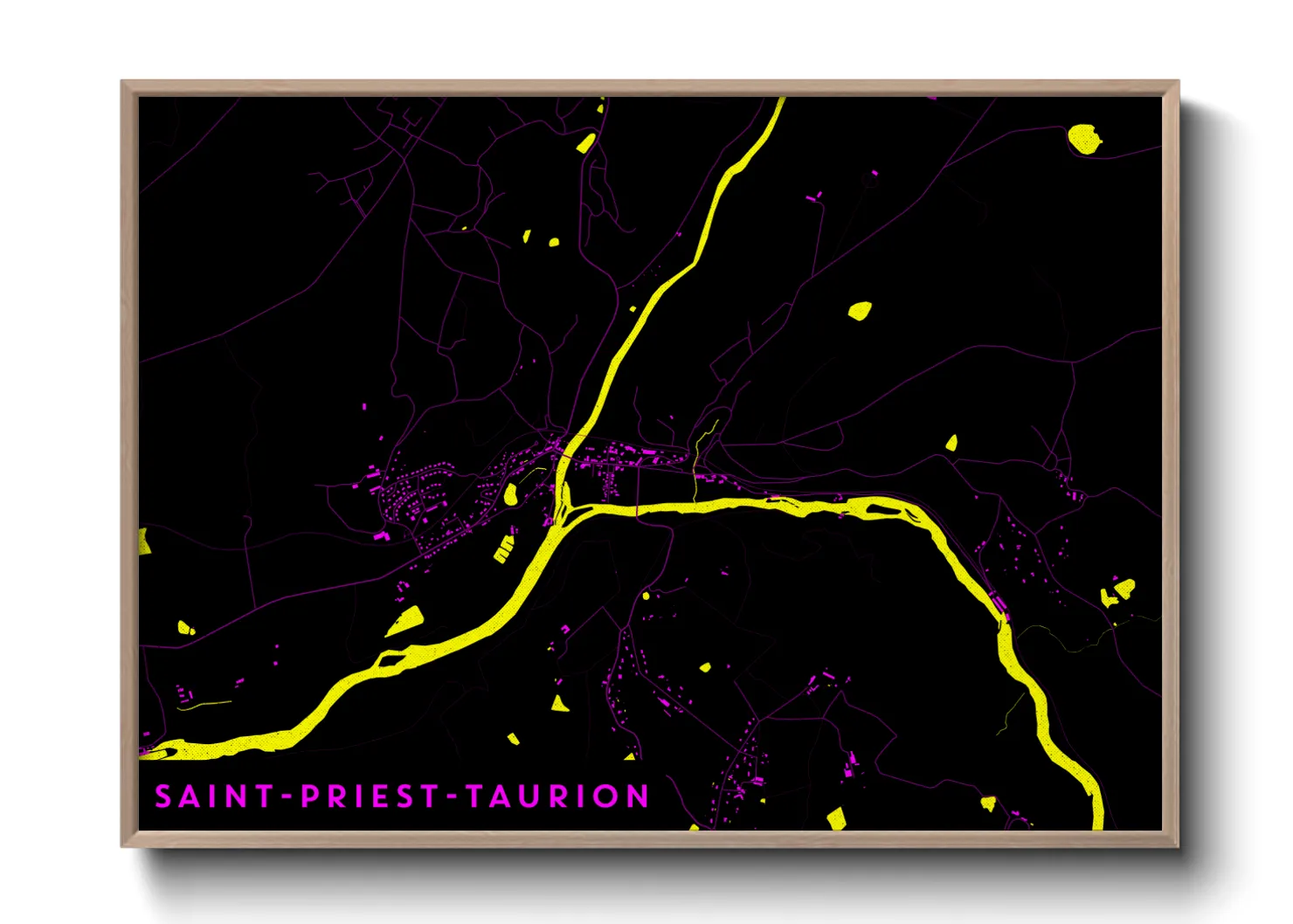 Une affiche de carte sur Saint-Priest-Taurion