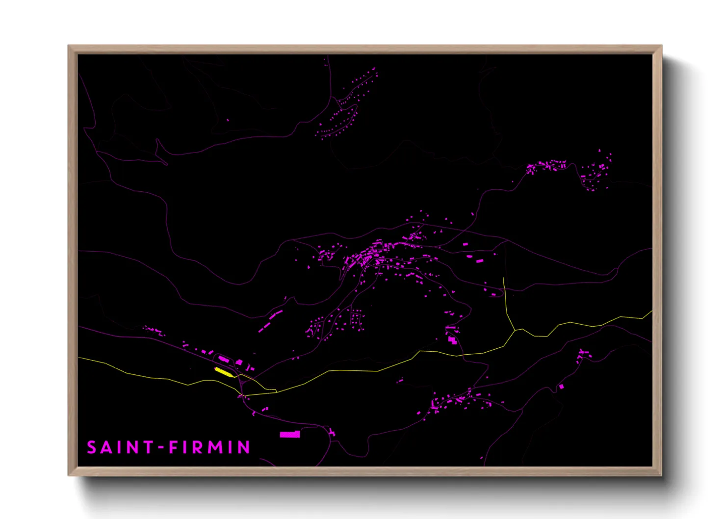 Une affiche de carte sur Saint-Firmin