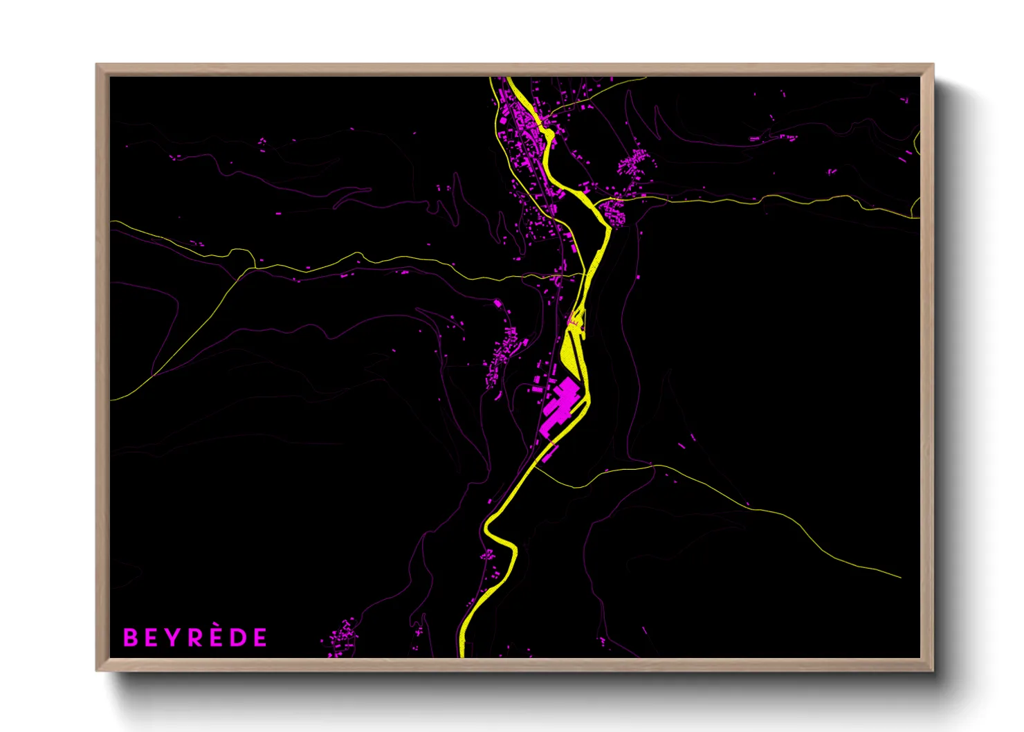 Une affiche de carte sur Beyrède