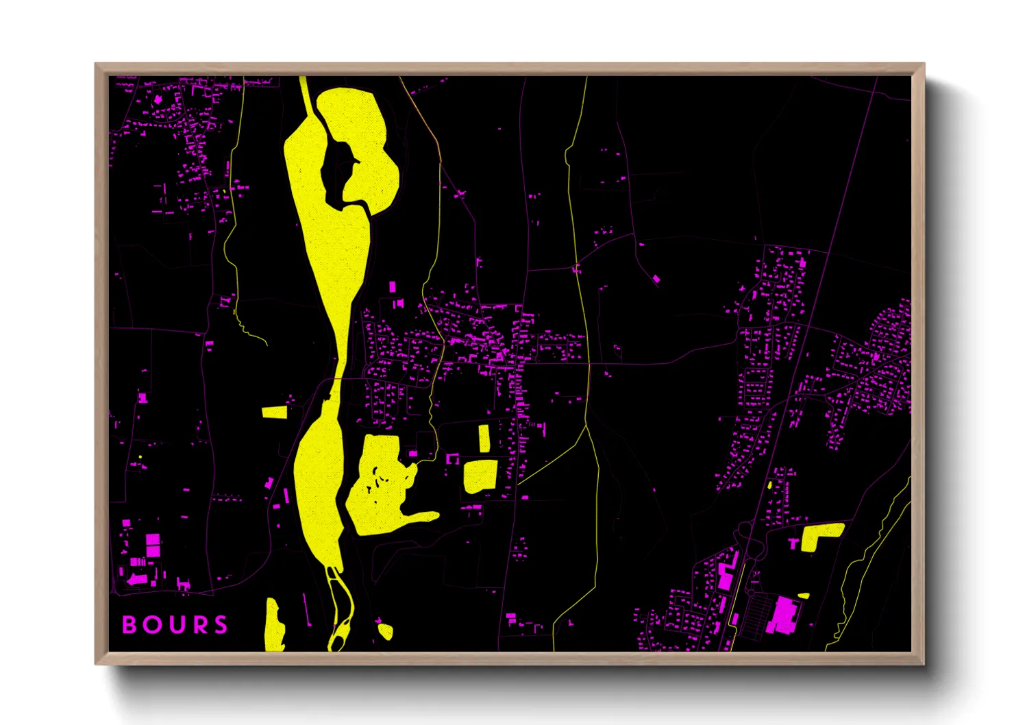 Une affiche de carte sur Bours