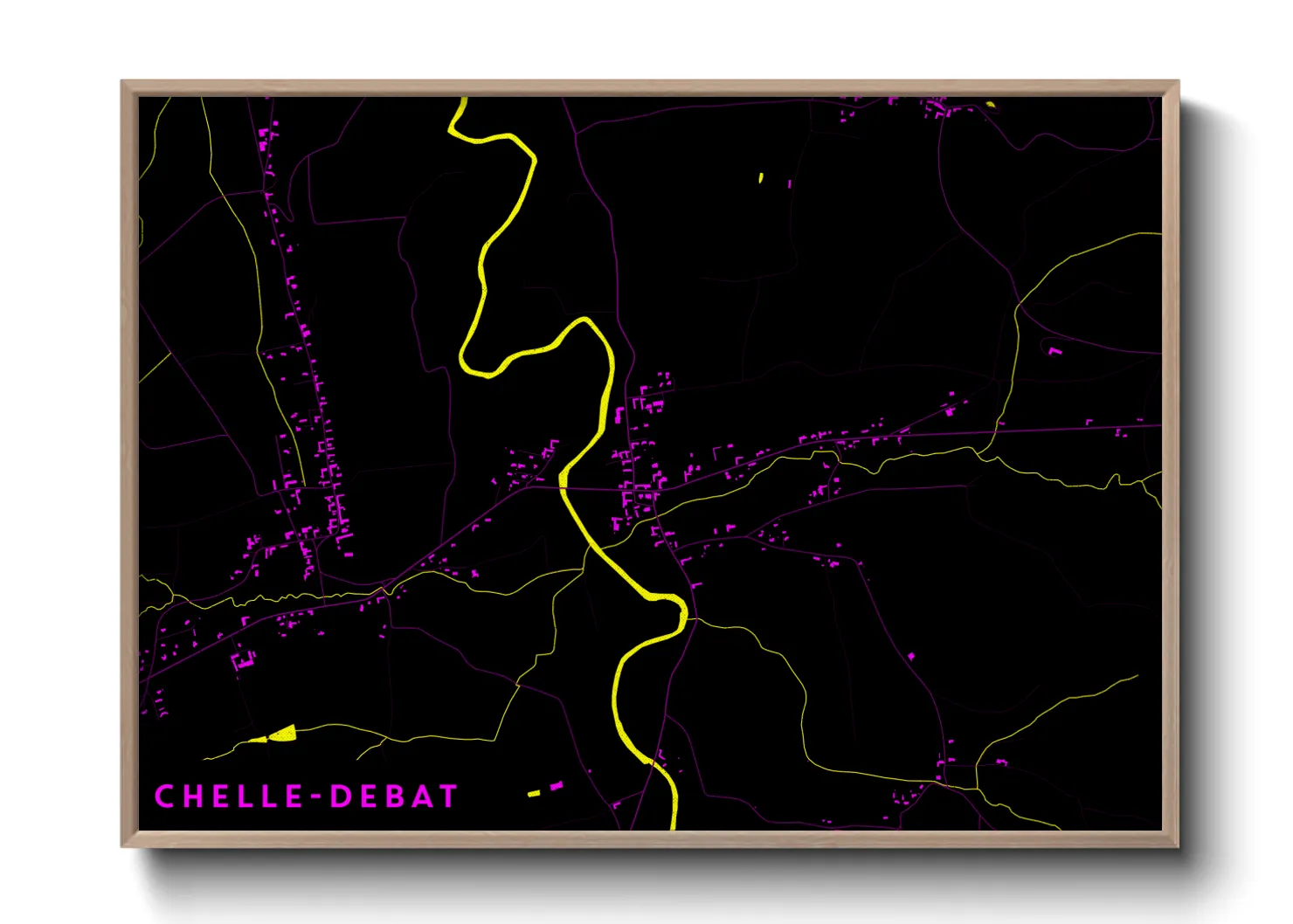 Une affiche de carte sur Chelle-Debat