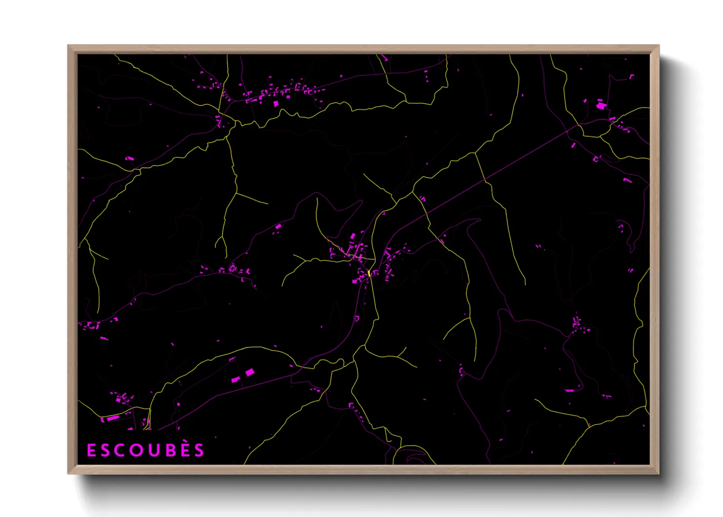 Une affiche de carte sur Escoubès