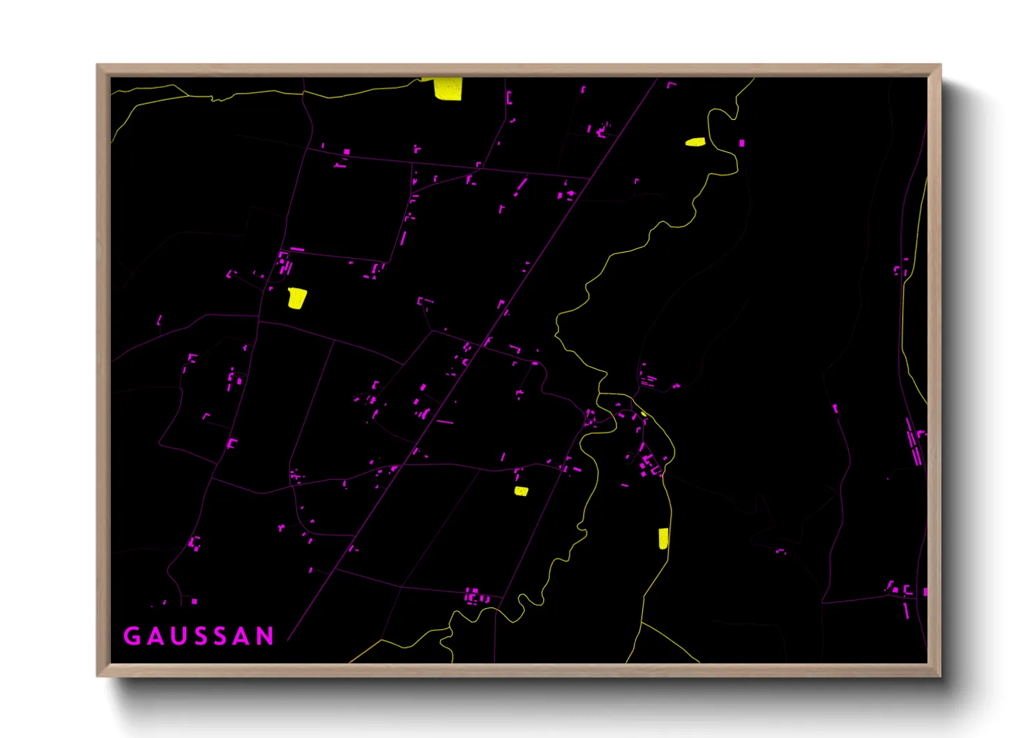 Une affiche de carte sur Gaussan