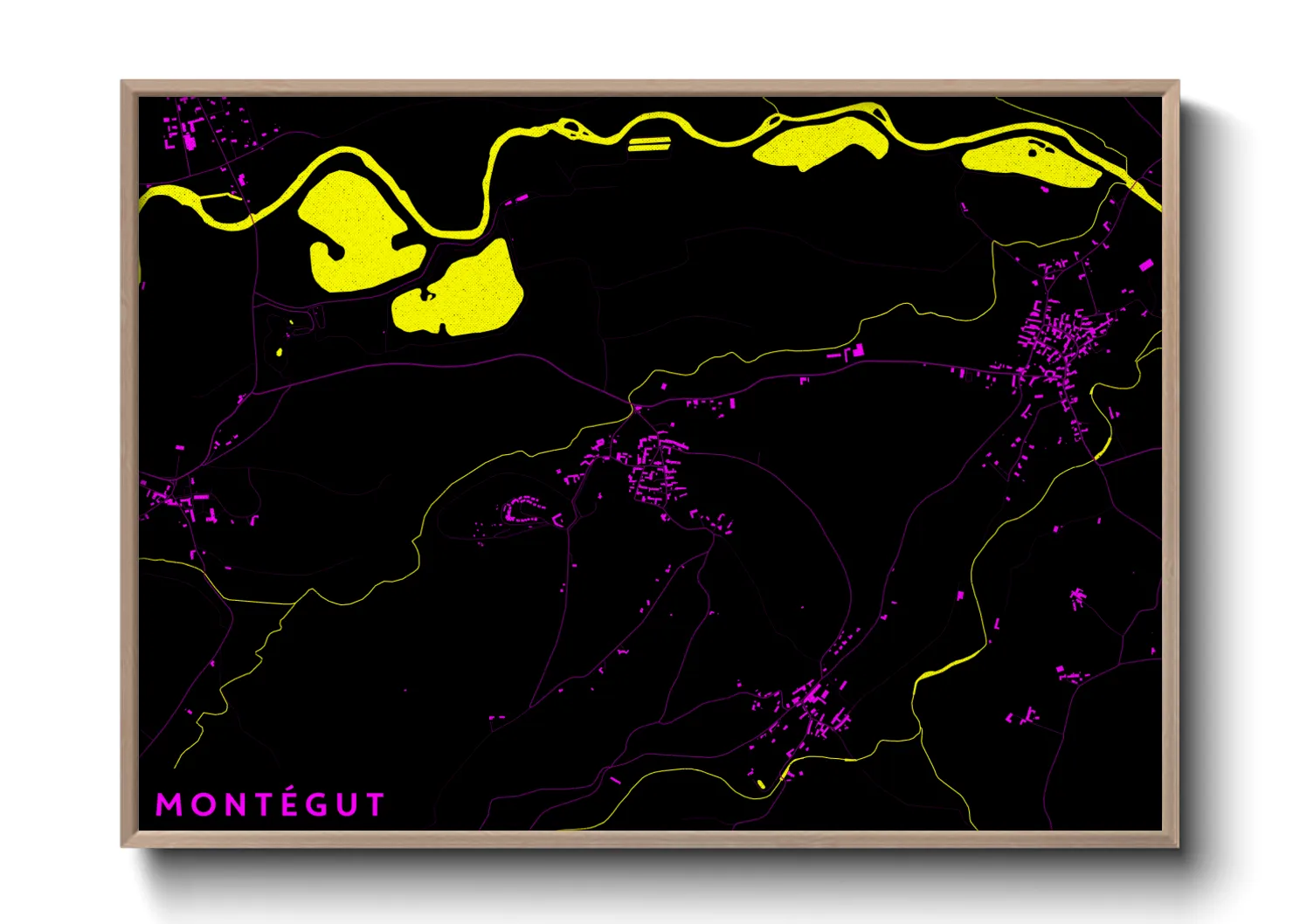 Une affiche de carte sur Montégut