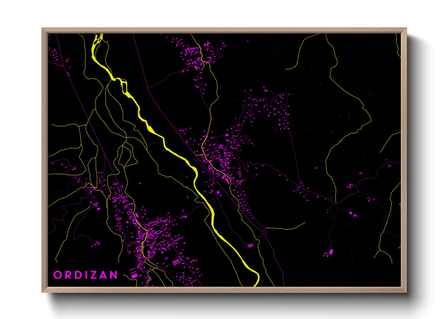 Une affiche de carte sur Ordizan