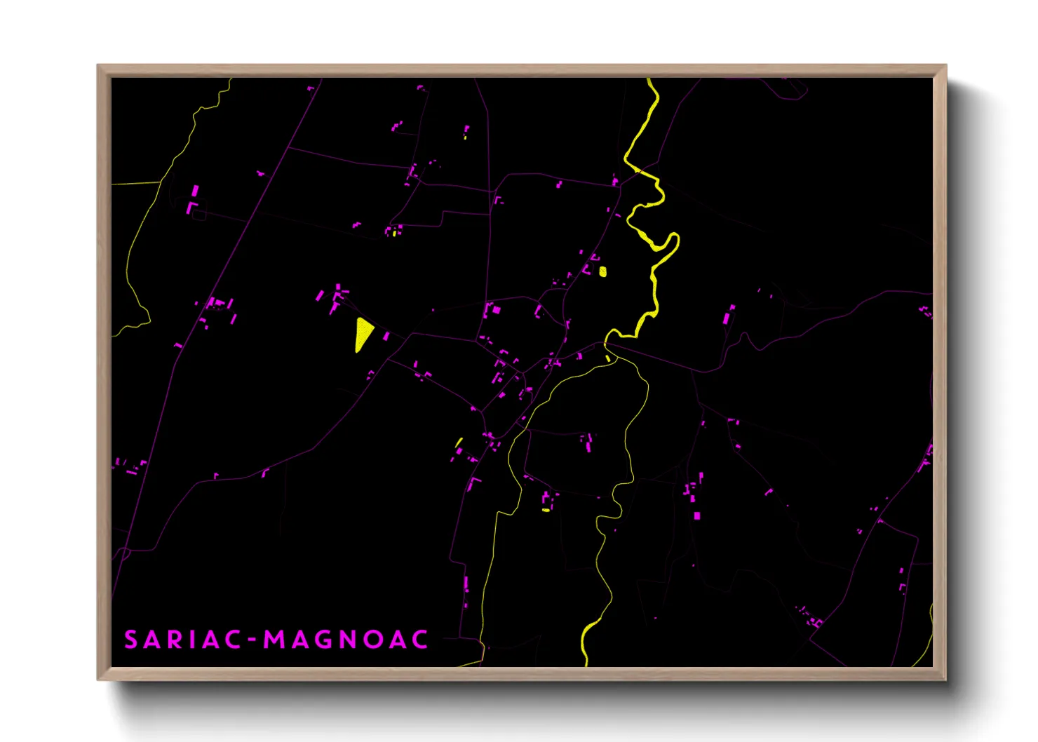 Une affiche de carte sur Sariac-Magnoac