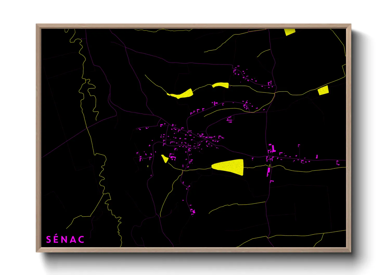 Une affiche de carte sur Sénac