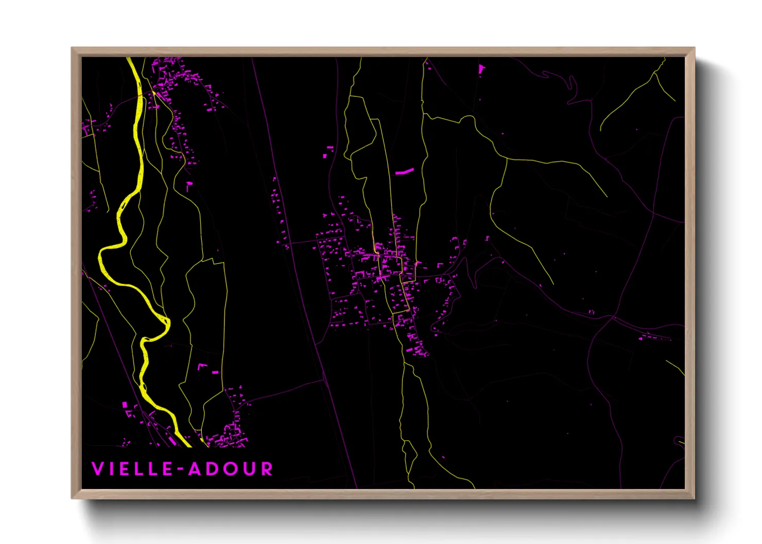 Une affiche de carte sur Vielle-Adour