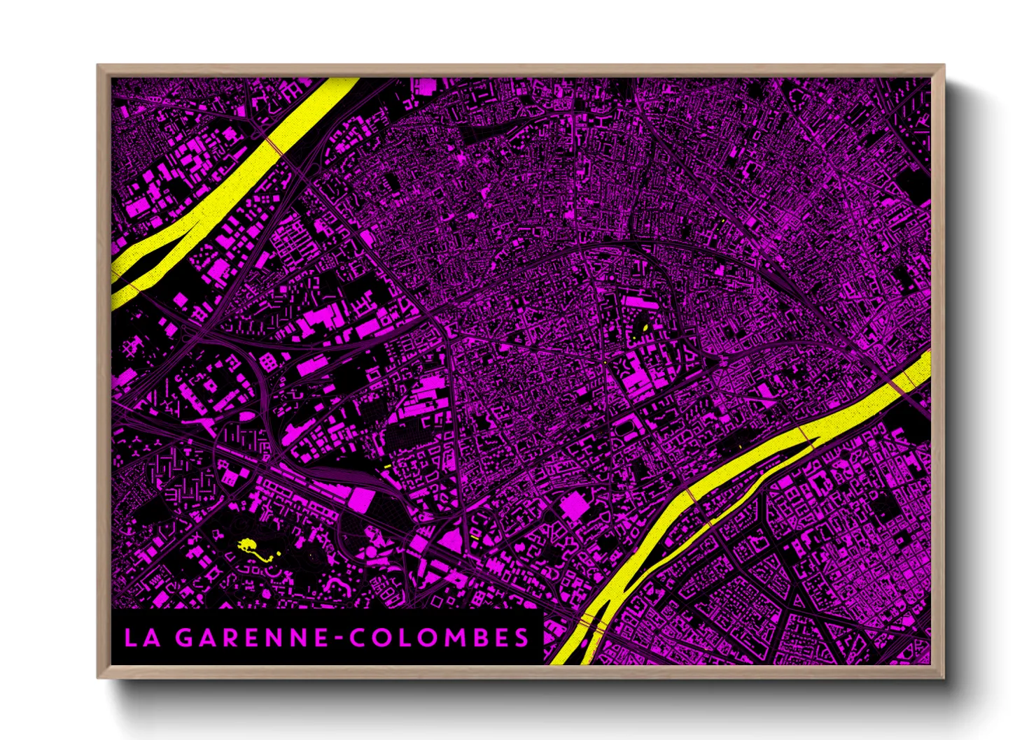 Une affiche de carte sur La Garenne-Colombes