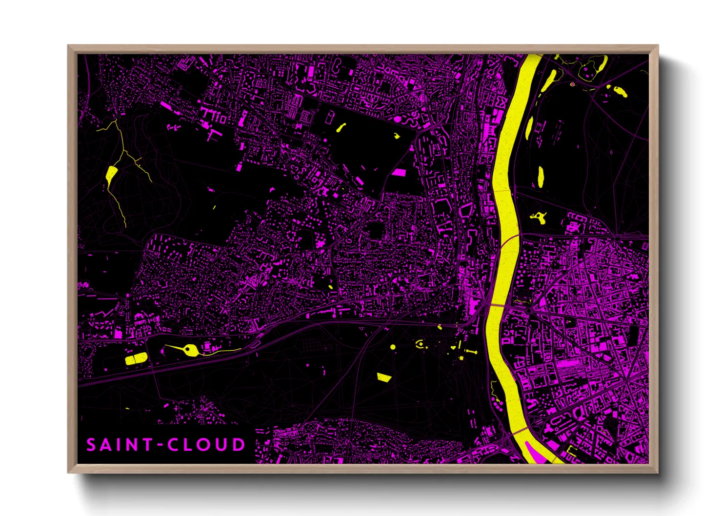 Une affiche de carte sur Saint-Cloud