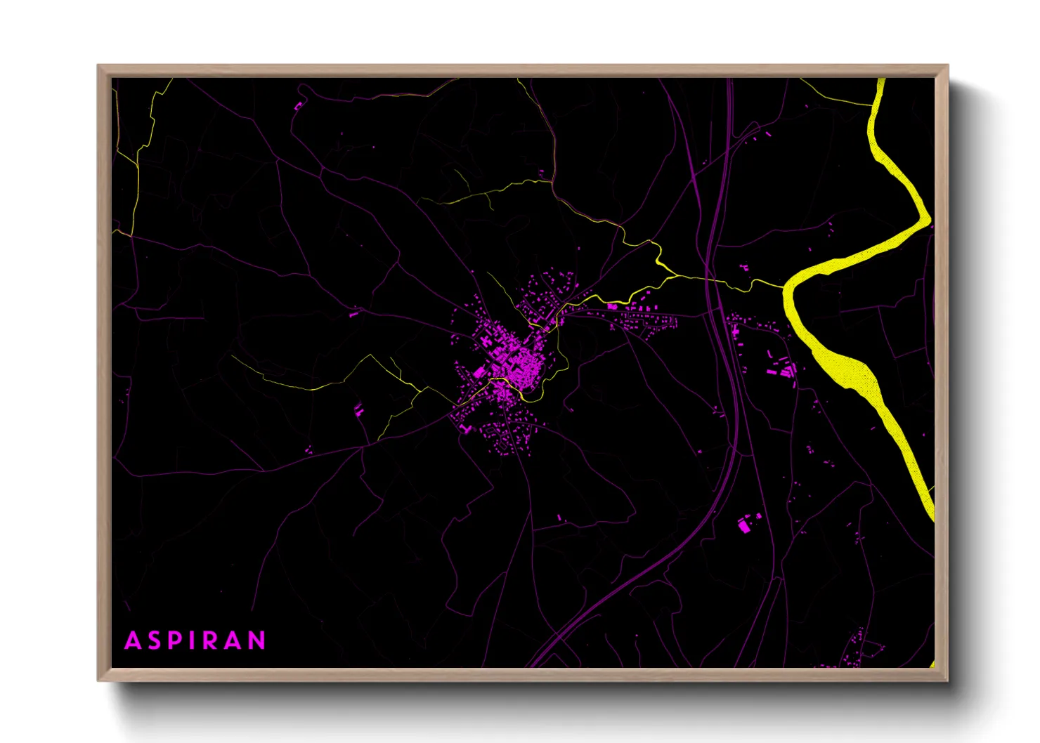 Une affiche de carte sur Aspiran