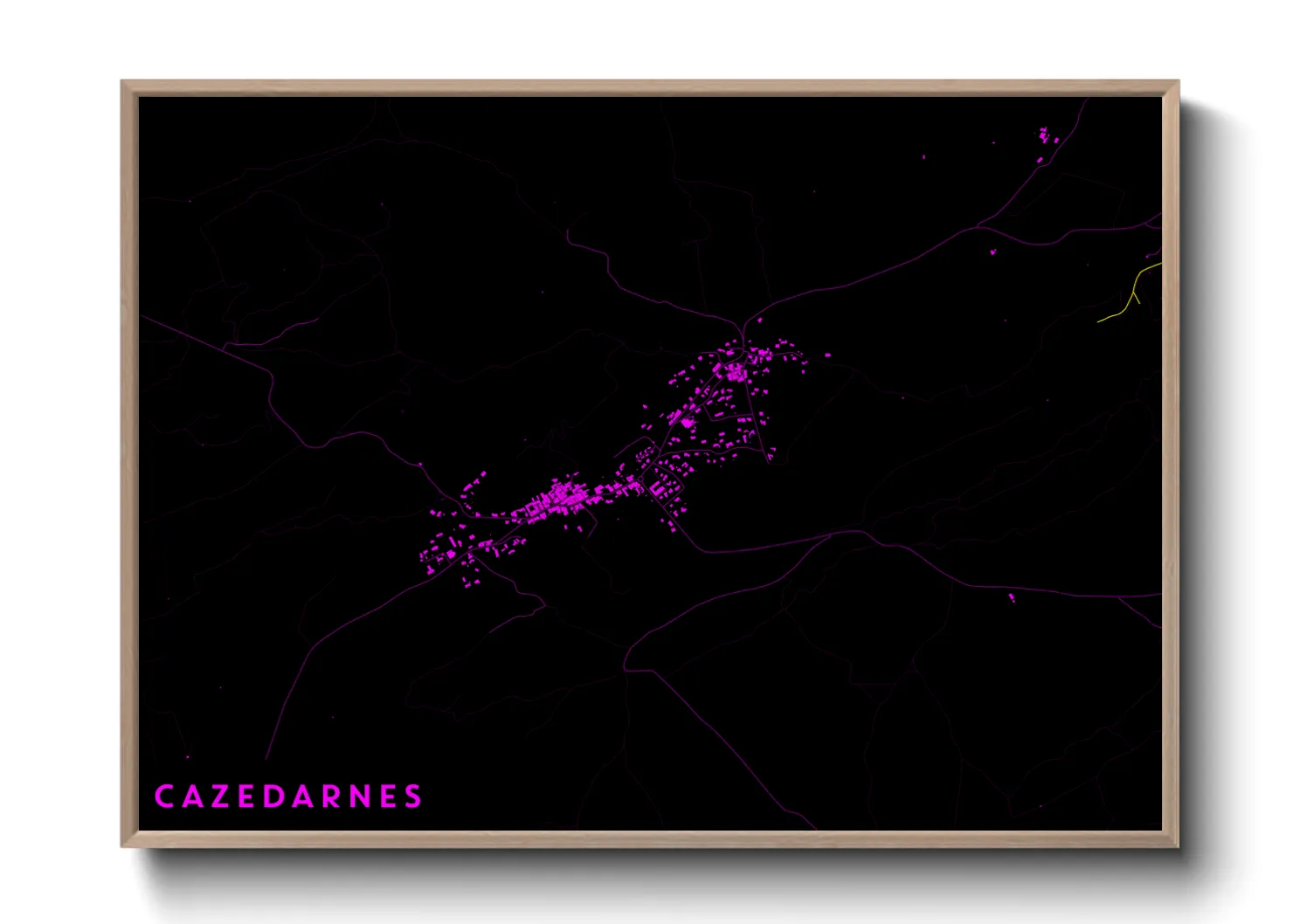 Une affiche de carte sur Cazedarnes