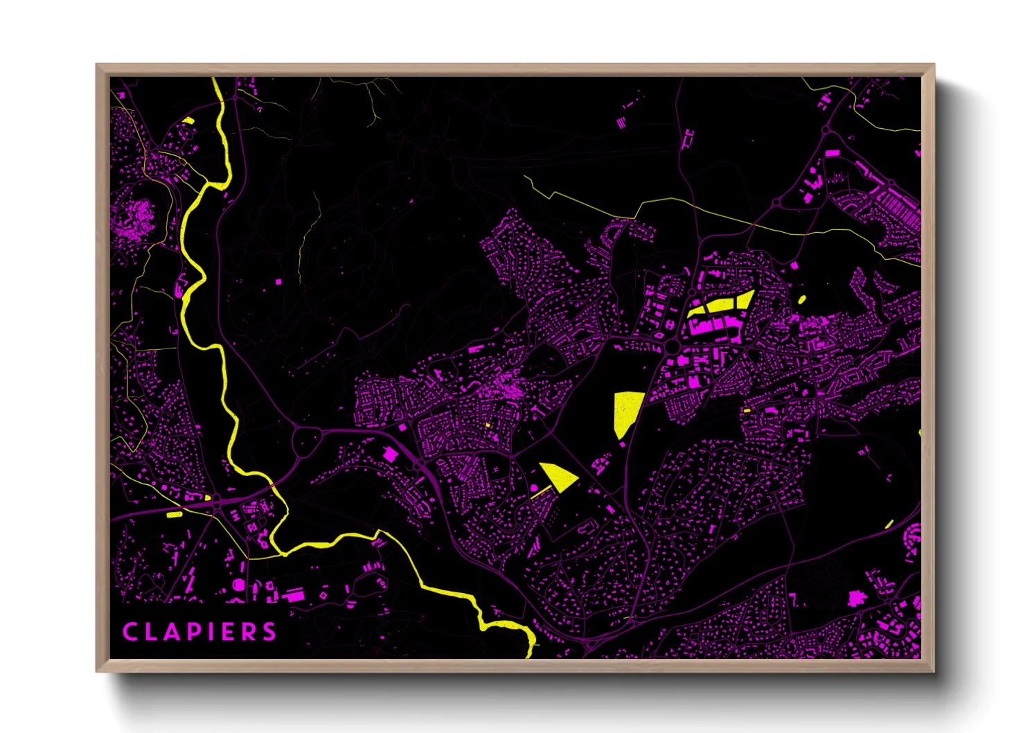 Une affiche de carte sur Clapiers
