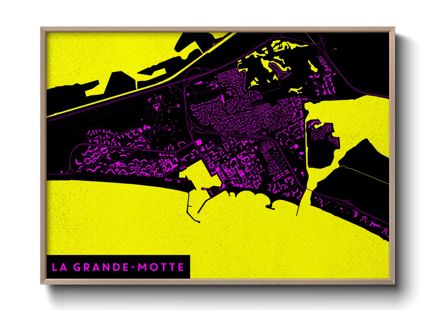 Une affiche de carte sur La Grande-Motte