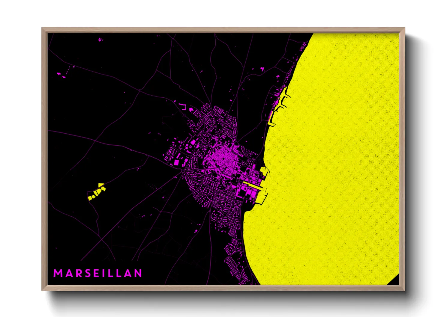 Une affiche de carte sur Marseillan