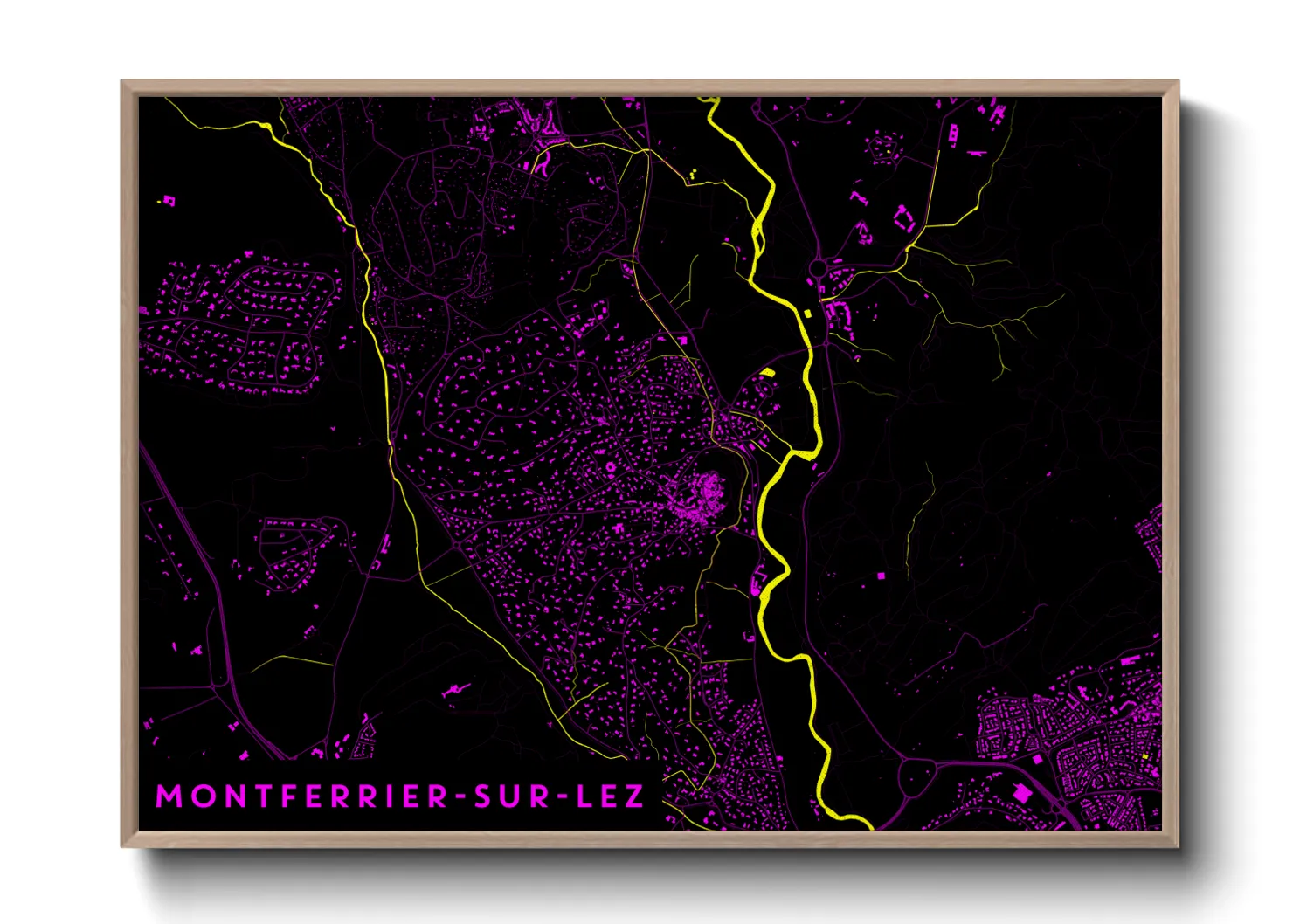 Une affiche de carte sur Montferrier-sur-Lez
