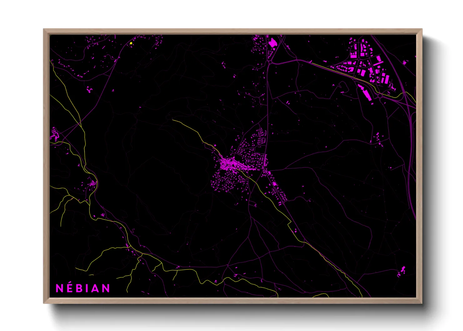 Une affiche de carte sur Nébian